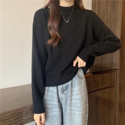 新品半高领长袖针织打底衫