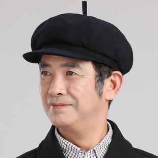 中老年帽子男鸭舌帽爸爸爷爷春秋老式中山帽洋气老头帽老人八角帽