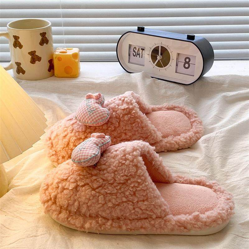 日本2025新款甜美爱心棉拖