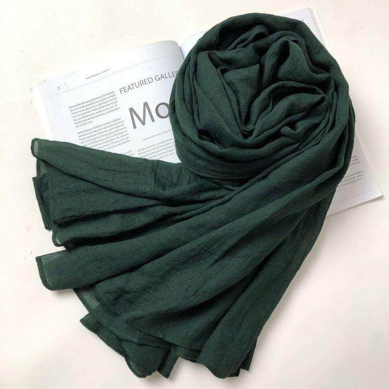 棉麻围巾女冬季长款披肩两用春秋加厚男女情侣保暖藏蓝色黑色围脖