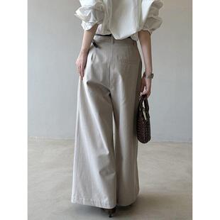 现货天丝棉小众西装裤女特别有设计感的裤子秋季新款宽松休闲阔腿