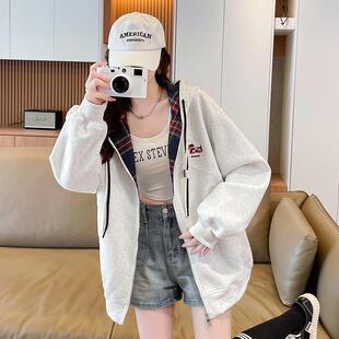 新品慵懒风早秋上衣韩系针织开衫15初中学生13少女12岁女大童卫衣