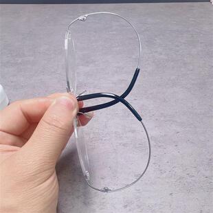 新品配纯钛乔布斯同款溥仪眼镜正圆形无框近视眼镜 男金丝变色防