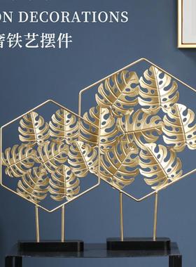 现货轻奢铁艺银杏叶高档客