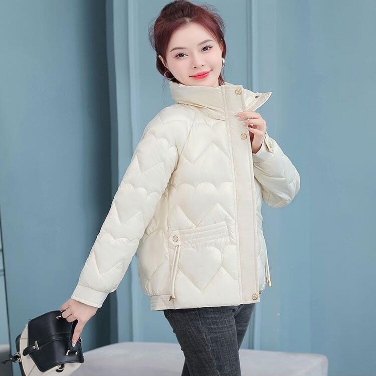 新品反季免洗亮面立领面包服女短款棉衣加厚羽绒棉服冬季软妹气质