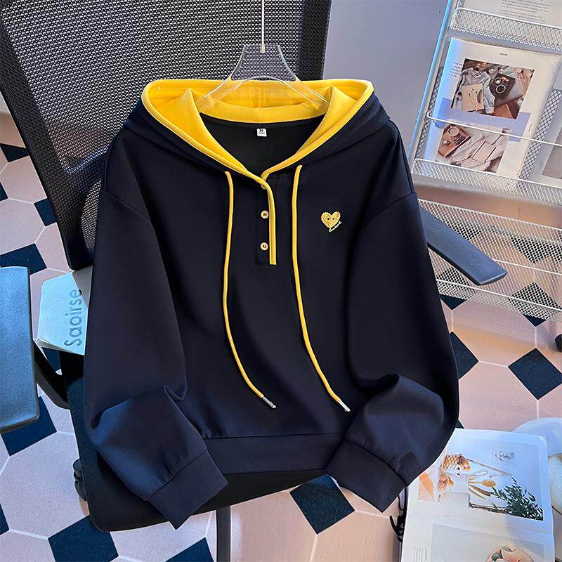 新品初中生连帽卫衣春秋款2025新款少女宽松休闲洋气时髦高中学生