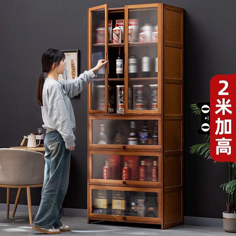 酒柜展示柜现代j简约餐边柜网红小酒架欧式家用实木客厅靠墙置物