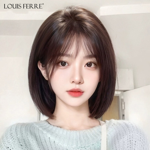 假发全头套女真人l发丝递针蕾丝中长发全真自然光头专用短发假发