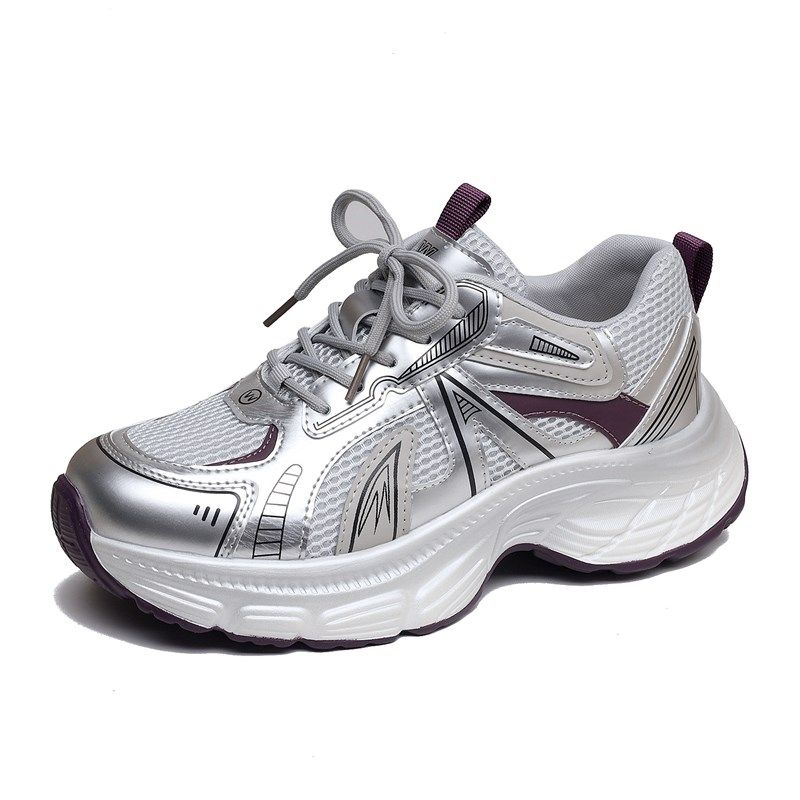 显脚小厚底c网面老爹鞋女2025春新款增高透气轻便休闲运动鞋大码4,女鞋,老爹鞋,淘宝优惠券,粉丝福利购,淘宝优惠卷