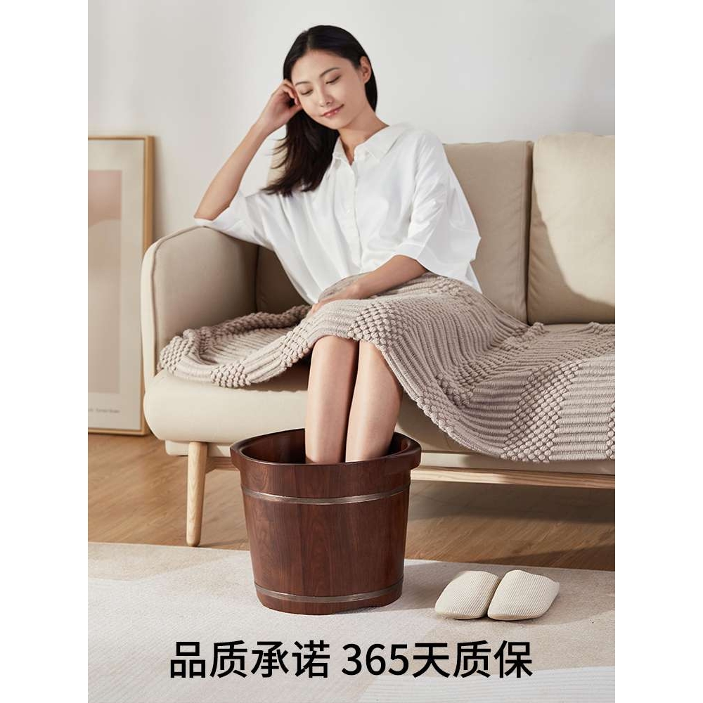 木质足浴桶木桶家用洗脚桶泡脚桶按摩冬天养生带盖实木洗脚盆马小