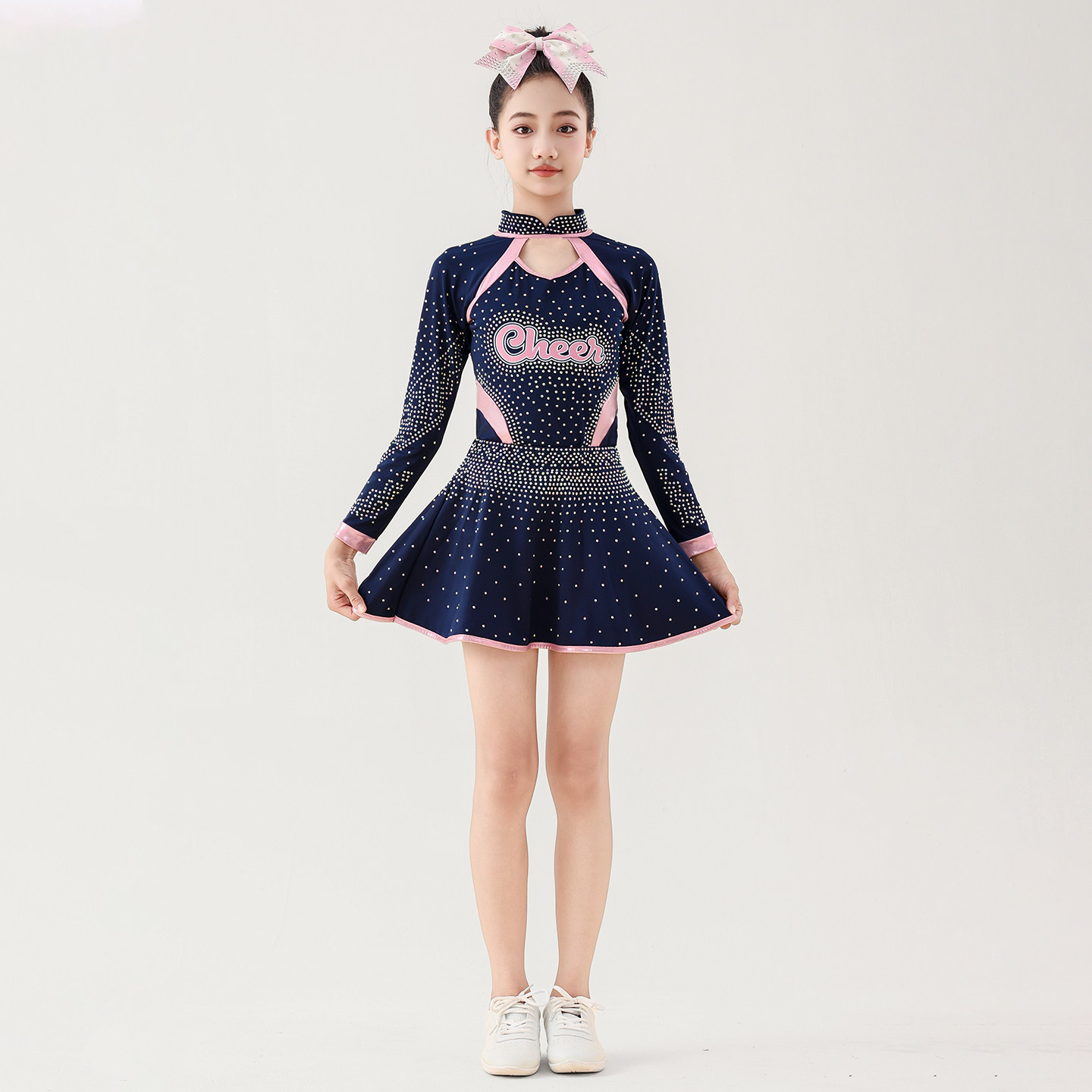 新款儿童花球啦啦操比赛服装啦啦队校园健美操服装运动会套装