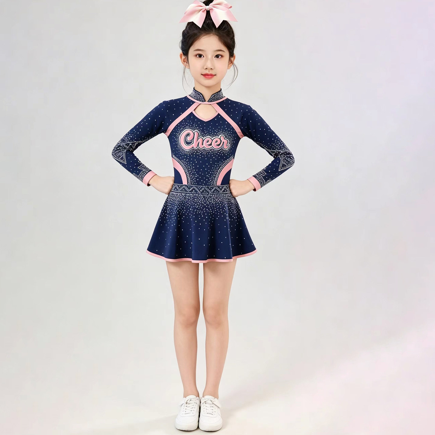 新款儿童花球啦啦操比赛服装啦啦队校园健美操服装运动会套装
