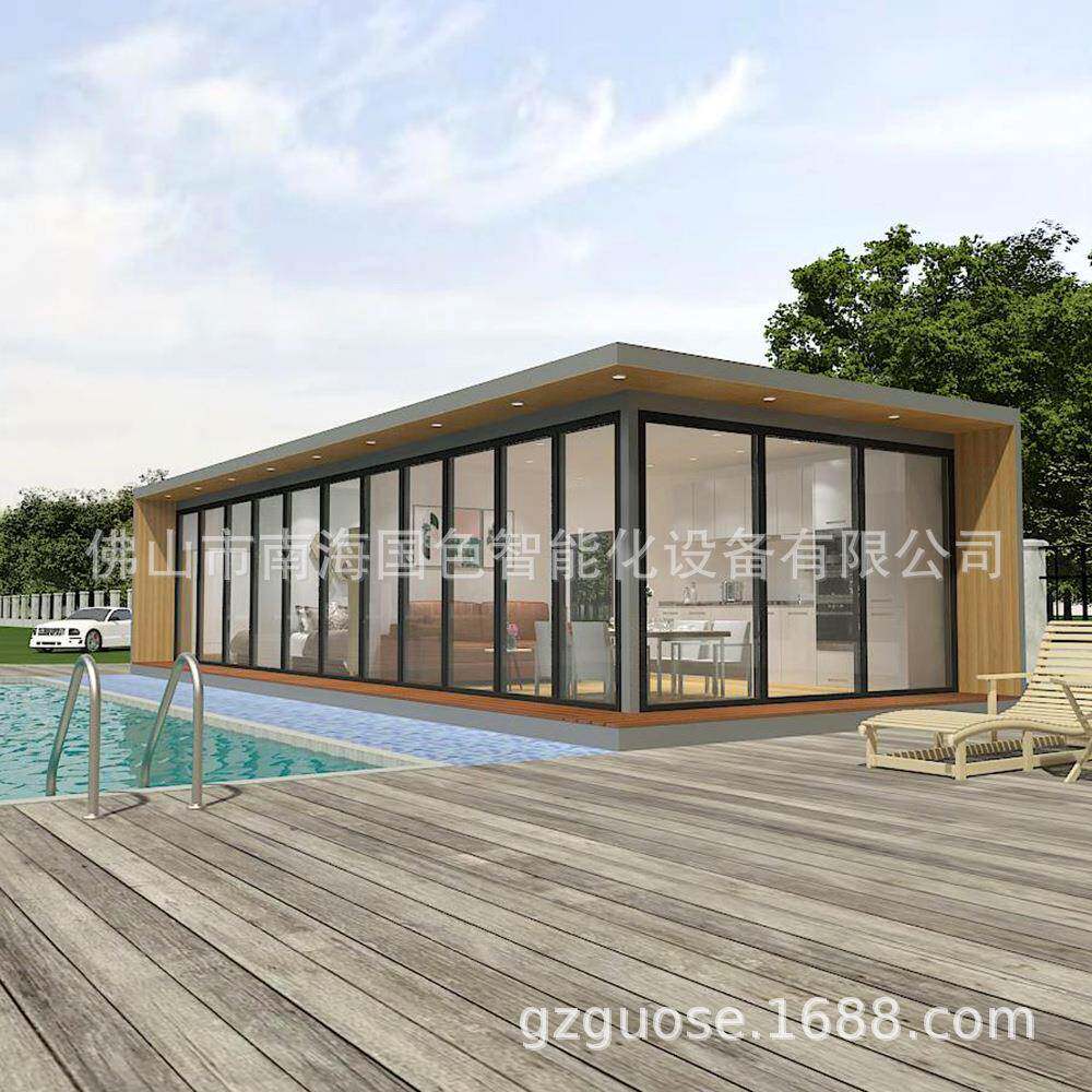 模块化房屋轻钢集成别墅木屋露营房海边阳光房厂家出口星空房