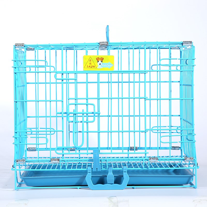 乐佳狗笼加粗纳米不锈烤漆带天窗狗笼子猫笼兔笼宠物折叠中小型犬