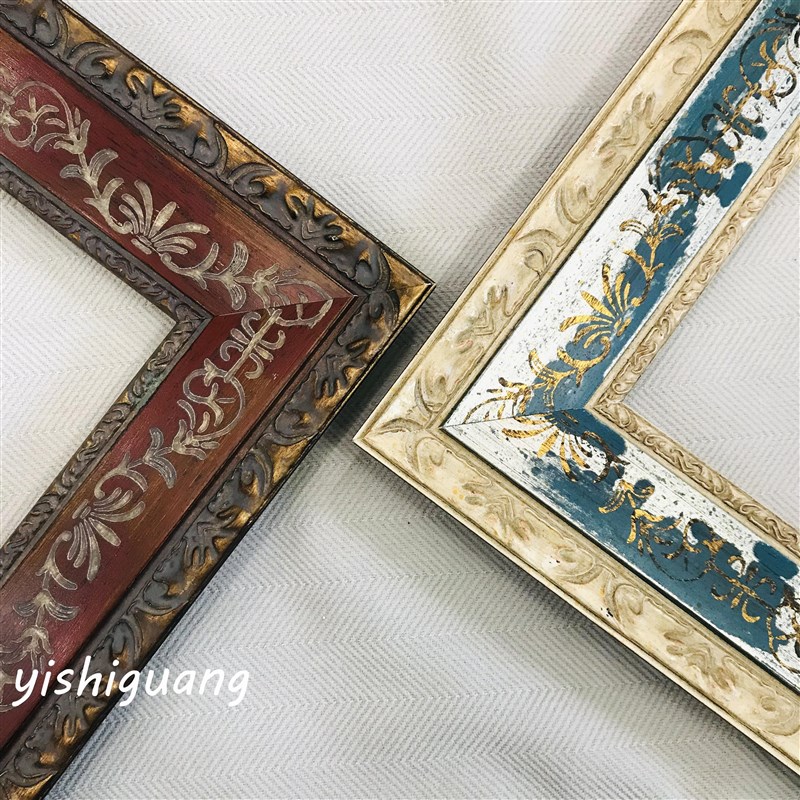 实木中古复古做旧画框法式油画框相框装裱美式空框定制diy画制作