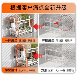厨房碗碟架沥水架碗柜置物架家用台面多功能放碗盘碗筷碗碟收纳架