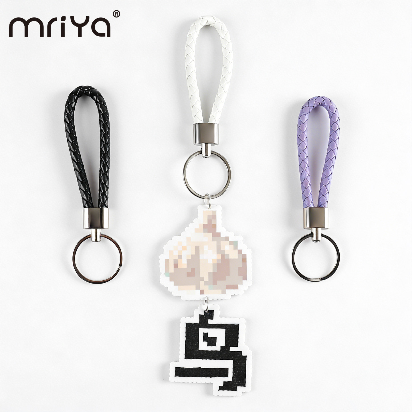 Mriya拼豆皮绳钥匙扣挂件编织绳钥匙圈金属卡通配件钥匙扣纯色,玩具/童车/益智/积木/模型,手工制作工具/彩纸/配件,淘宝优惠券,粉丝福利购,淘宝优惠卷