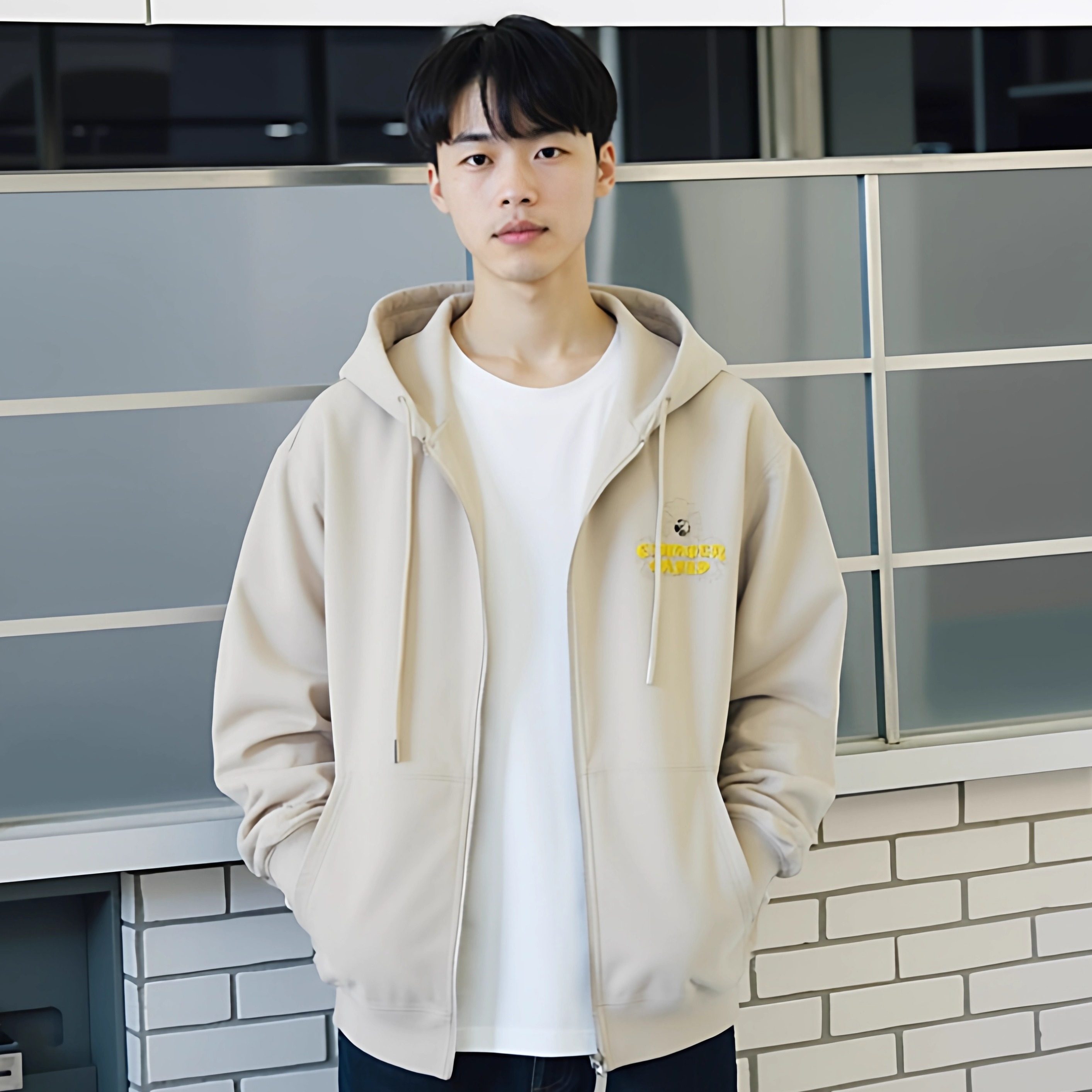 十字架刺绣重磅连帽拉链开衫长袖卫衣美式潮流男女款纯棉宽松卫衣