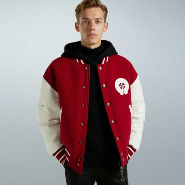 加绒加厚十字架棒球服