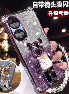 oppoA1活力版手机壳新款网红可爱支架PHJ110镜头膜全包0ppoa1x闪粉气囊硅胶oppa防摔opooa2xoopoaoppoA1X软壳
