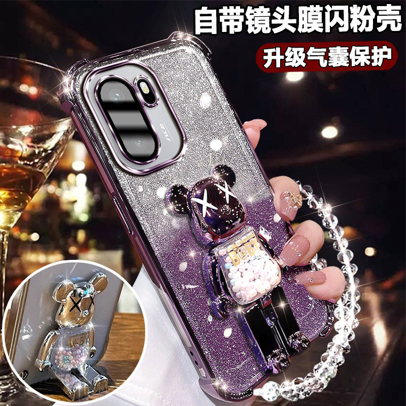 适用一加ACE6手机壳网红可爱支架1+ace6气囊硅胶PLQ110镜头膜全包oneplus+Ace6超薄防摔ACE6软壳1+ace6保护套