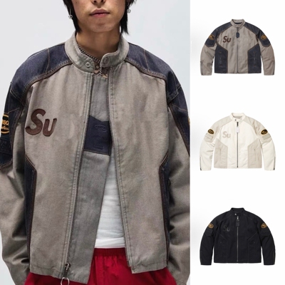 25SS自主联名款Vanson Leathers Jacket拼接美式潮流夹克外套