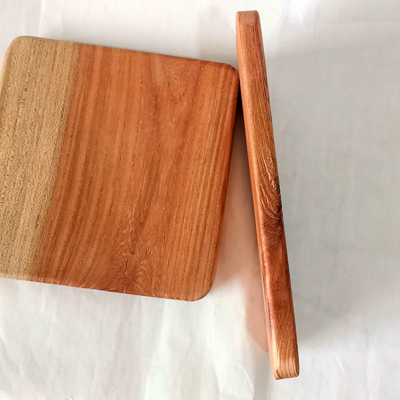 精抛光红椿硬原木片实木板家居装饰桌面台板圆角摆件底座板杯木垫