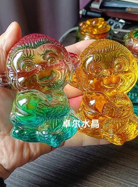 小猴子水晶猴子摆件家居装饰品可爱卡通人物玩具十二生肖生日礼物