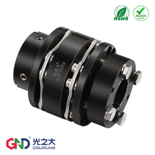 双膜片胀套联轴器大扭矩伺服电机马达车床弹性连轴节 GLWT钢法兰式