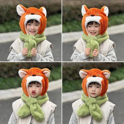 狐狸尼克帽子围巾一体儿