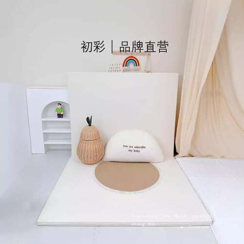 初彩 抗菌99%宝宝无缝折叠PU爬行垫婴儿爬爬垫儿童游戏垫子环保