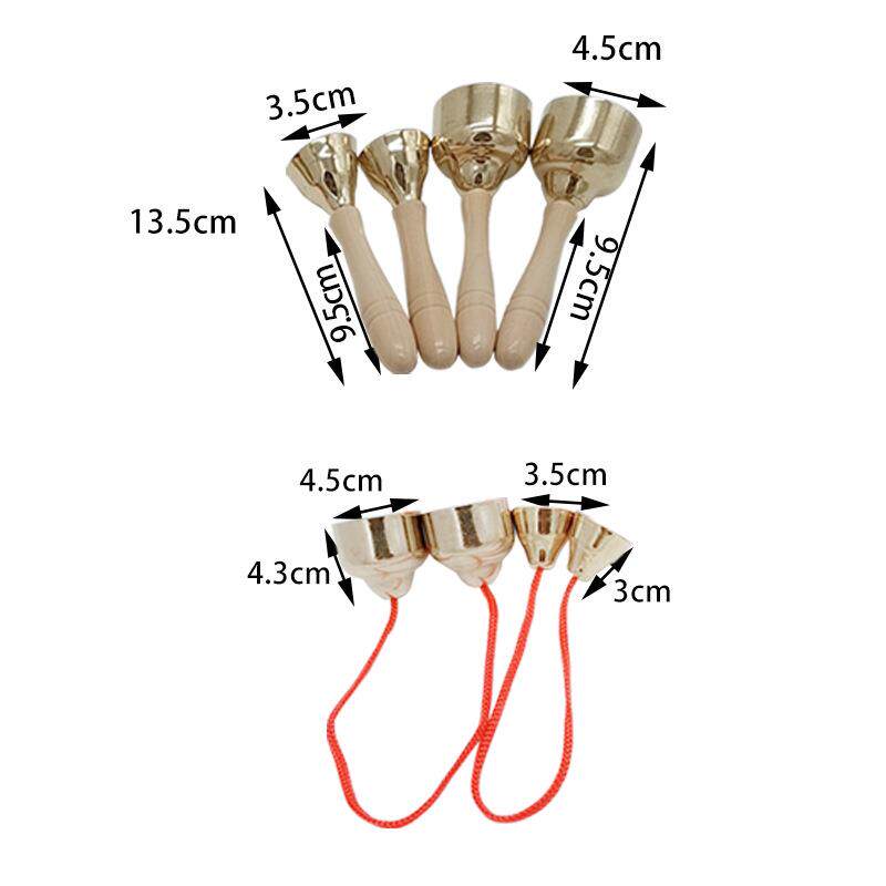 奥尔夫乐器打击乐器幼教教具带绳碰铃音乐课带绳手柄碰钟乐器