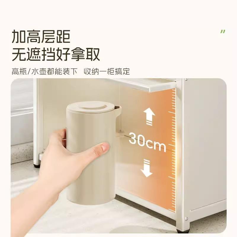 杯子收纳置物架多层带门防尘杯架台面水杯奶瓶收纳柜桌面储物架子