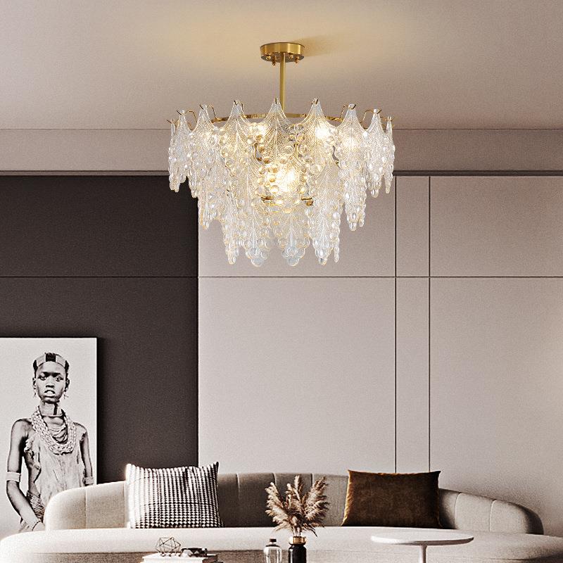 玻璃吊灯客厅LED大气大厅圆形卧室餐厅书房新款复古轻奢护眼