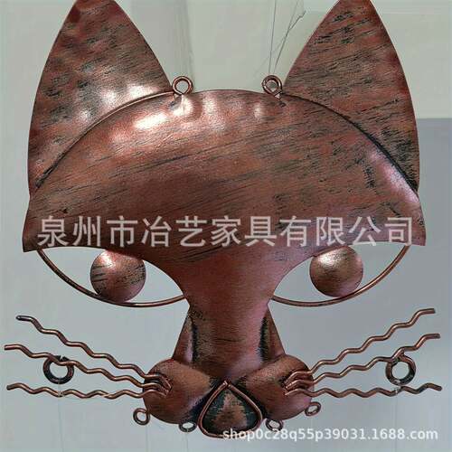 独立站 Metal Cat and Fish Wind Chime金属工艺猫鱼风铃挂件装饰