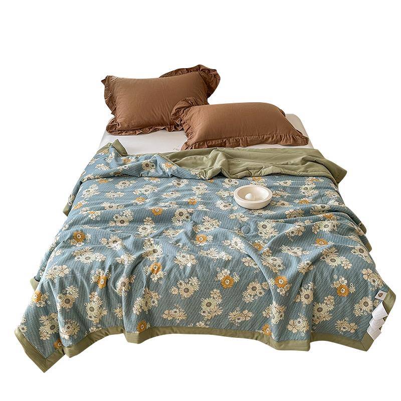 V45OA类棉麻夏凉被空调被夏天薄款被子家用双人盖被单人夏天凉被