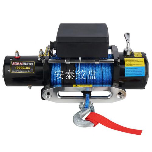 甄选厂家低价销售12v/24v 10000磅尼龙绳汽车绞盘 越野车绞盘