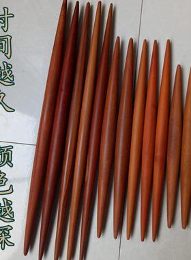 甄选红心枣木两头尖擀面杖饺子皮专用实木鱼肚双杆面棍棒烙馍汤包