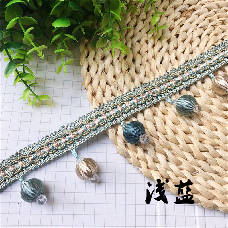 窗帘花边水d晶珠子花边装饰花边配件吊珠吊穗流苏布艺装饰珍珠牛