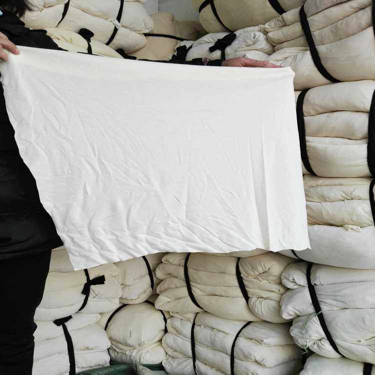 擦机布全b棉白色抹布吸油汗衫布工业擦布白揩布本白抹布大块布碎
