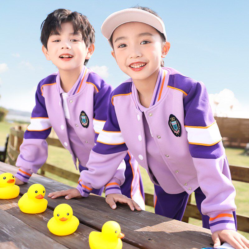 幼儿园园服春秋装小学幼儿园园服三件F套英伦风儿童校服小学生班