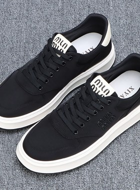 夏季透气布鞋男2025q新款潮流百搭男士休闲鞋轻便软底系带低帮板