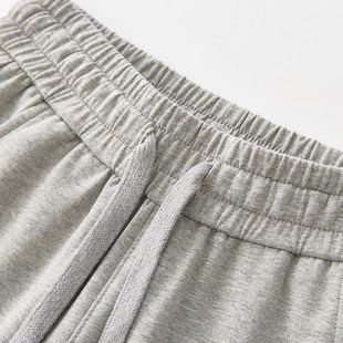 夏季七分裤女薄款休n闲直筒运动裤女大码小个子卫中裤女浅灰色