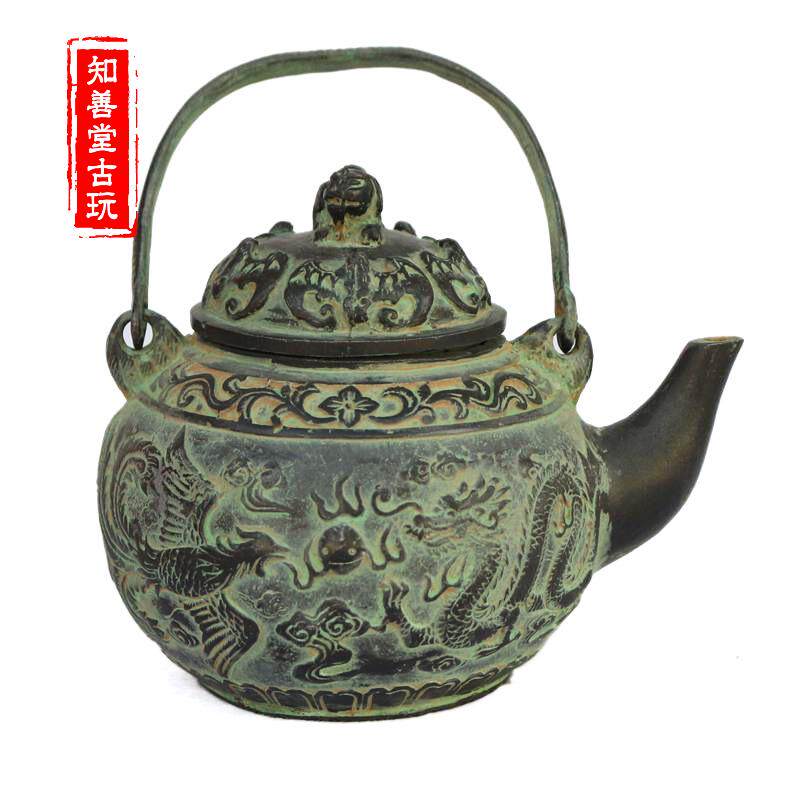 特色工艺装饰礼品办公家居用品精致纯铜水壶摆件仿W古件大号茶壶