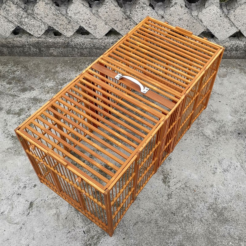 画眉鸟打斗攻笼折叠n云贵川门带青皮上清漆精细做工比赛打架老竹
