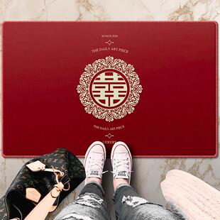 入户喜庆红色婚房地垫门口脚垫家用进门门垫 喜字结婚婚庆地毯中式