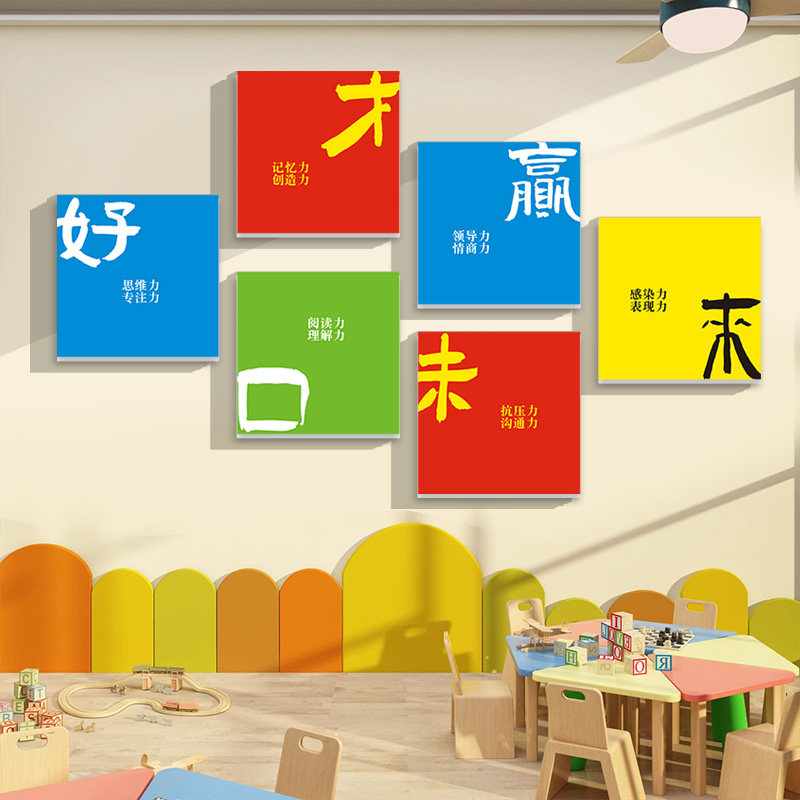 少儿播音主持人培训班级布置x舞台表演口才教室装饰文化背景墙贴