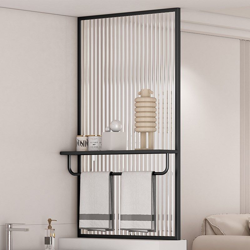 奶油风卫生间半墙屏风q隔断柜客厅简约现代浴室玄关洗漱台置物架