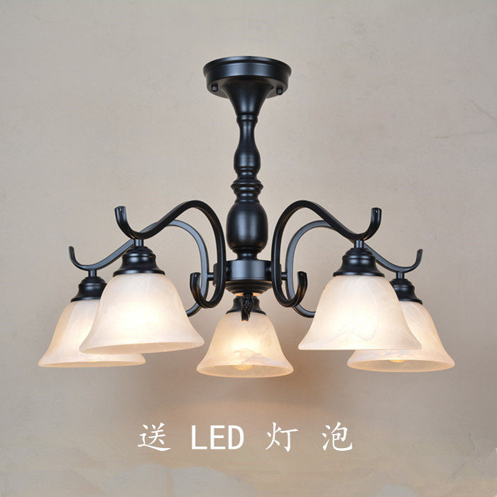 欧式铁艺吊灯简约美式田园烤漆客厅餐厅卧O室吸顶灯饰灯具包邮
