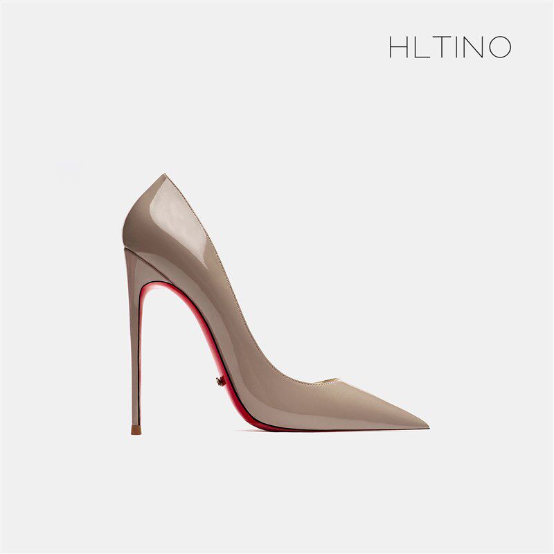 2021春季新款12cm裸色尖头高跟鞋F女细跟防水台百搭礼仪正装单鞋